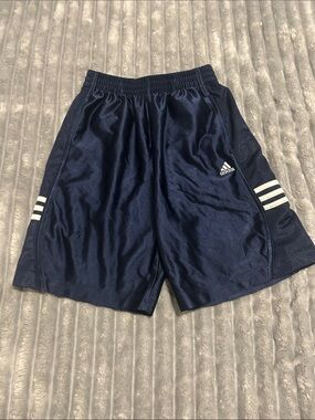 Adidas Navy and White Training Shorts - YL